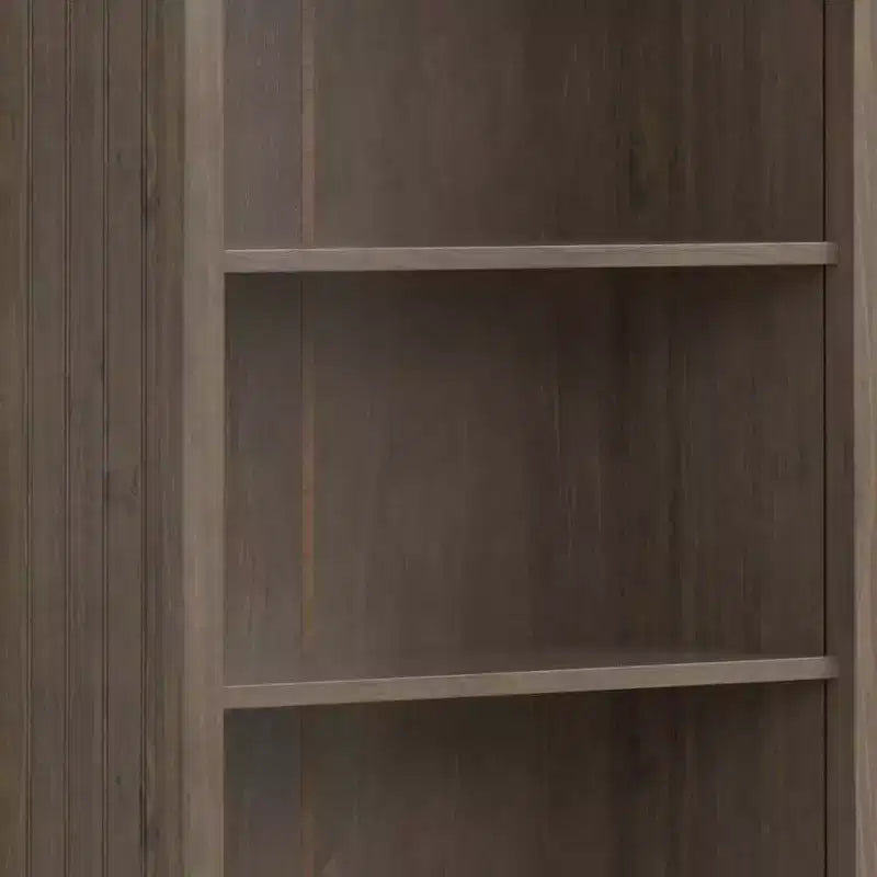 Bibliothèque Rowan 72 po marron fumé - Wyndenhall : Bois massif, Étagères réglables, Armoire de rangement