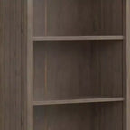 Bibliothèque Rowan 72 po marron fumé - Wyndenhall : Bois massif, Étagères réglables, Armoire de rangement