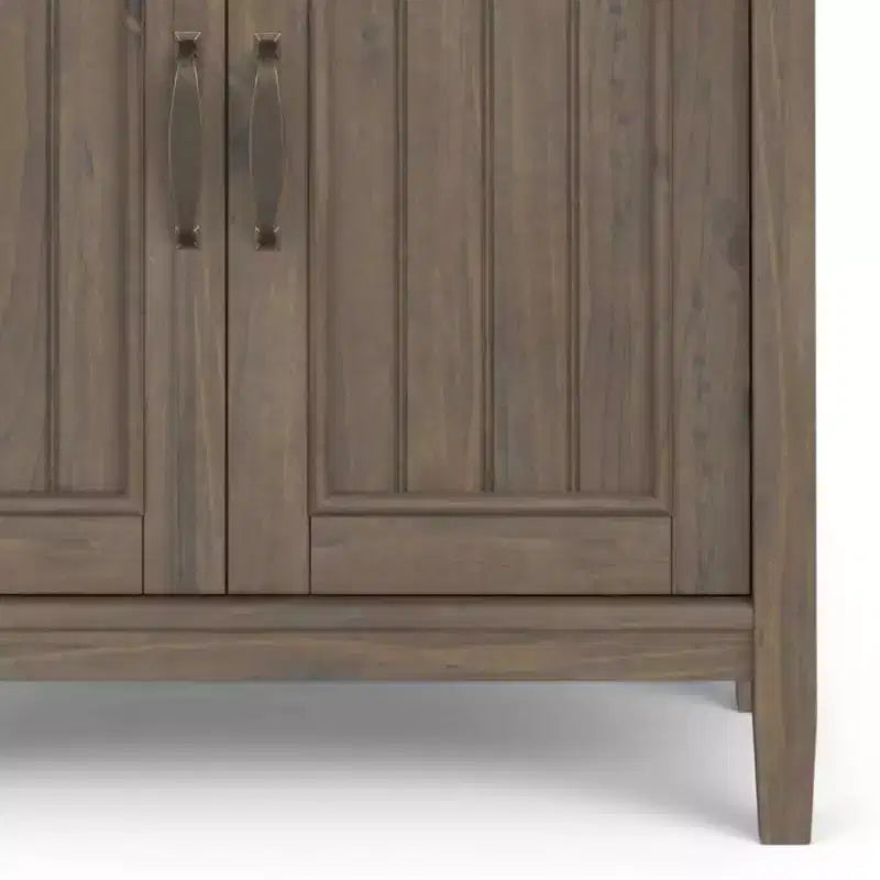 Bibliothèque Rowan 72 po marron fumé - Wyndenhall : Bois massif, Étagères réglables, Armoire de rangement