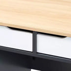 Bureau informatique en bois à 2 tiroirs Reed - Gris/Blanc - Baxton Studio : Style contemporain, rangement UC, mobilier de bureau à domicile
