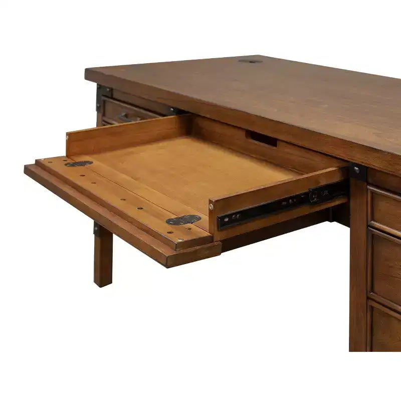 Martin Furniture Addison Bureau demi-piédestal auburn : Mobilier de bureau robuste avec rangement de dossiers, aucun assemblage requis