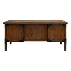 Martin Furniture Addison Bureau demi-piédestal auburn : Mobilier de bureau robuste avec rangement de dossiers, aucun assemblage requis