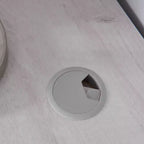 Bureau d'angle Ghally avec tiroir verrouillable et ports USB, chêne blanc - miBasics : Équipé de rangement pour dossiers, finition mate