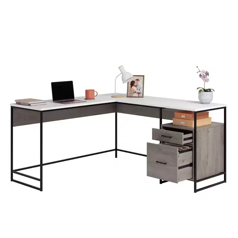 Bureau d'angle Sauder Tremont Row chêne Mystic