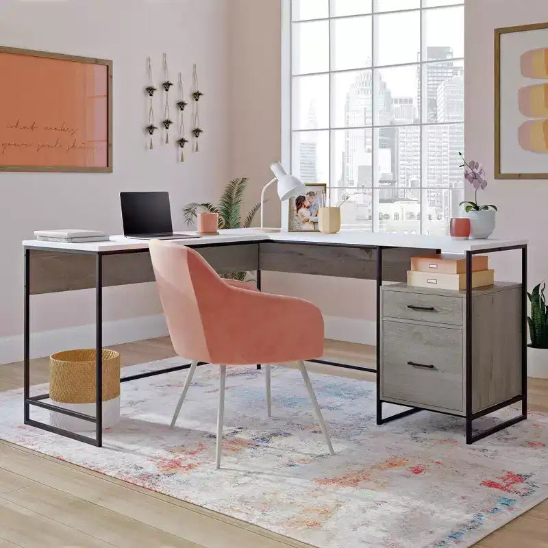 Bureau d'angle Sauder Tremont Row chêne Mystic
