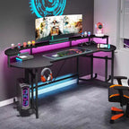 Bureau de jeu à LED LITTLE TREE 74,8 pouces, noir