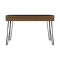 Almaty Computer Desk Brown - Boahaus: Ergonomic Workstation with Drawer & Tempered Glass Top
