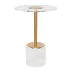 Olivia & May Acrylic Accent Table: Gold Stand, No Assembly, Indoor Use, Modern Style, 23" Height