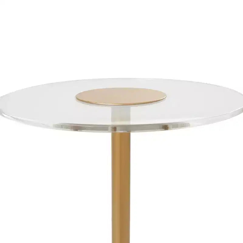 Table d'appoint en acrylique Olivia & May : Support doré, Aucun assemblage requis, Utilisation intérieure, Style moderne, Hauteur de 58 cm