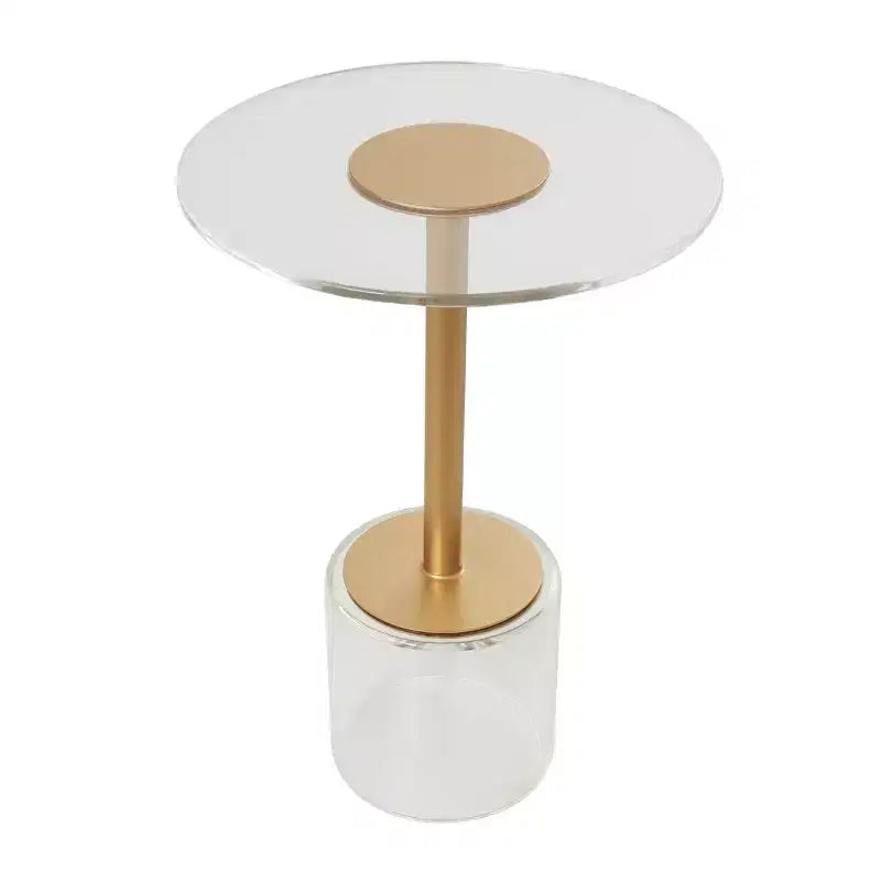 Table d'appoint en acrylique Olivia & May : Support doré, Aucun assemblage requis, Utilisation intérieure, Style moderne, Hauteur de 58 cm