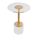 Table d'appoint en acrylique Olivia & May : Support doré, Aucun assemblage requis, Utilisation intérieure, Style moderne, Hauteur de 58 cm