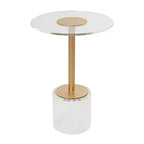 Table d'appoint en acrylique Olivia & May : Support doré, Aucun assemblage requis, Utilisation intérieure, Style moderne, Hauteur de 58 cm