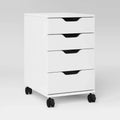 Loring Rolling Cabinet White - Threshold™: Mobile Office Furniture Set with Drawers
