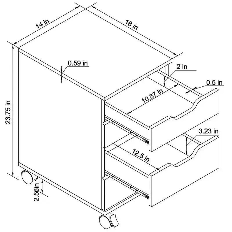 Meuble à roulettes Loring blanc - Threshold™ : Ensemble de mobilier de bureau mobile avec tiroirs