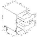 Meuble à roulettes Loring blanc - Threshold™ : Ensemble de mobilier de bureau mobile avec tiroirs
