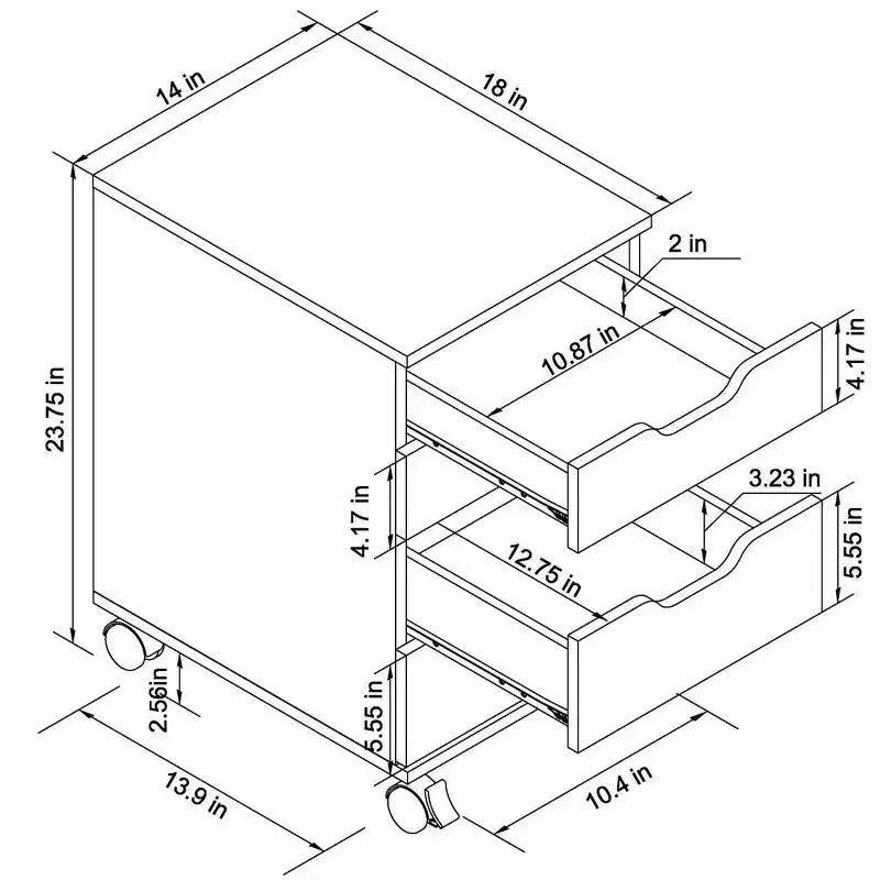 Meuble à roulettes Loring blanc - Threshold™ : Ensemble de mobilier de bureau mobile avec tiroirs
