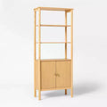 Modern Turned Wood Cabinet Brown - Threshold™ designed with Studio McGee