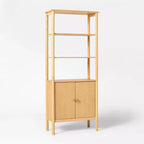 Modern Turned Wood Cabinet Brown - Threshold™ designed with Studio McGee