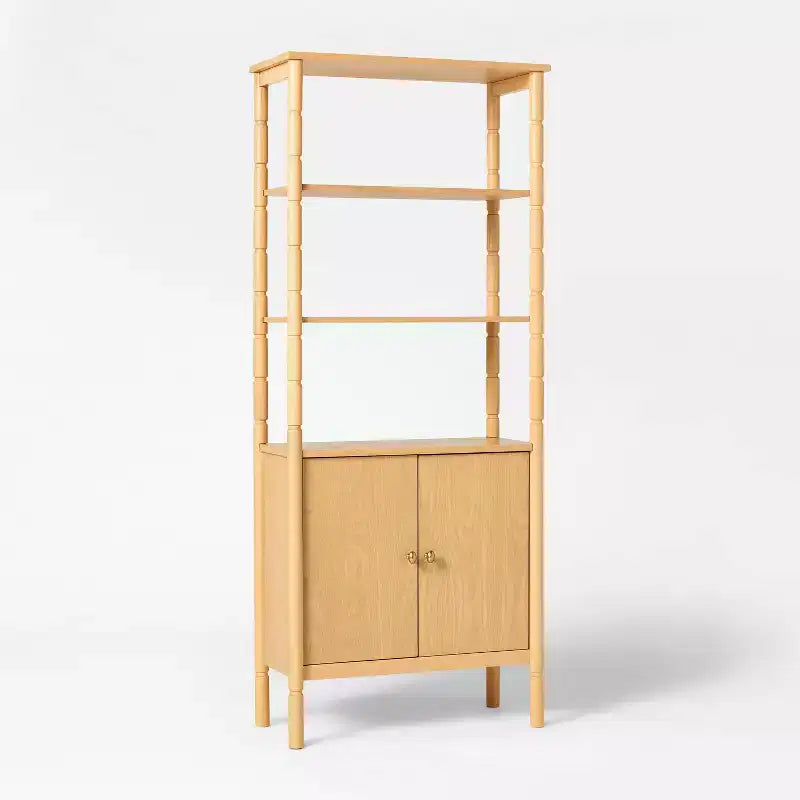 Modern Turned Wood Cabinet Brown - Threshold™ designed with Studio McGee
