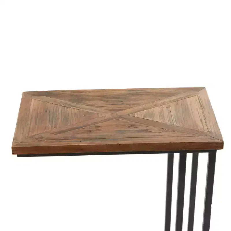 Table d'appoint en C en métal rustique marron - Olivia & May : aucun assemblage requis, utilisation intérieure, entièrement assemblée