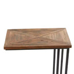 Table d'appoint en C en métal rustique marron - Olivia & May : aucun assemblage requis, utilisation intérieure, entièrement assemblée