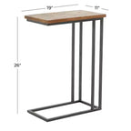 Table d'appoint en C en métal rustique marron - Olivia & May : aucun assemblage requis, utilisation intérieure, entièrement assemblée