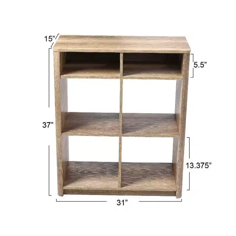 Console Radius Storied Home : Cadre en panneaux de particules, Plateau en bois, Forme rectangulaire beige, Hauteur 36,5 po