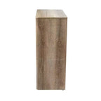 Console Radius Storied Home : Cadre en panneaux de particules, Plateau en bois, Forme rectangulaire beige, Hauteur 36,5 po