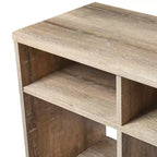 Console Radius Storied Home : Cadre en panneaux de particules, Plateau en bois, Forme rectangulaire beige, Hauteur 36,5 po