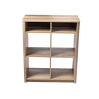 Console Radius Storied Home : Cadre en panneaux de particules, Plateau en bois, Forme rectangulaire beige, Hauteur 36,5 po