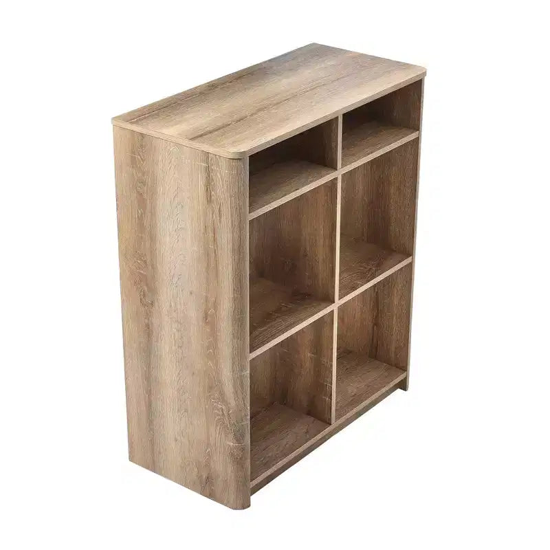 Console Radius Storied Home : Cadre en panneaux de particules, Plateau en bois, Forme rectangulaire beige, Hauteur 36,5 po