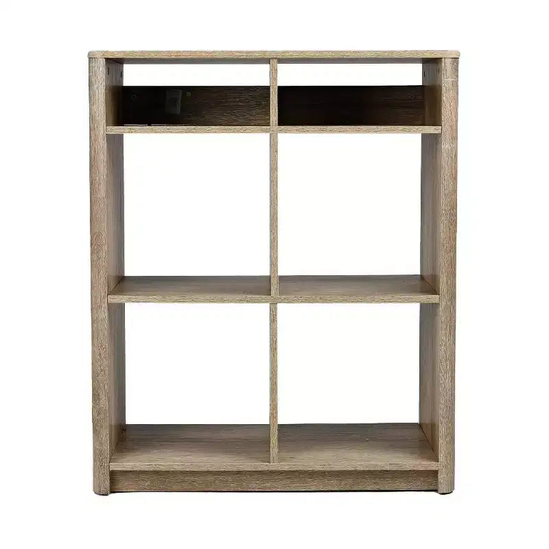 Console Radius Storied Home : Cadre en panneaux de particules, Plateau en bois, Forme rectangulaire beige, Hauteur 36,5 po