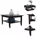 Trieste Coffee Table Black - Boahaus: Modern Minimalist Design, 31.5"x27.5" Surface, Lower Shelf