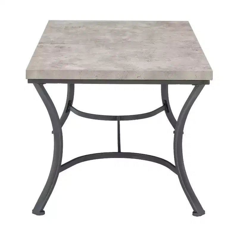 Talley, ensemble de 3 tables basses et tables d'appoint avec plateau en métal et faux béton, finition charbon – Powell : Ensemble de meubles de salon industriel