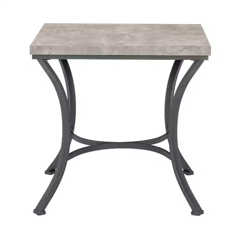 Talley, ensemble de 3 tables basses et tables d'appoint avec plateau en métal et faux béton, finition charbon – Powell : Ensemble de meubles de salon industriel