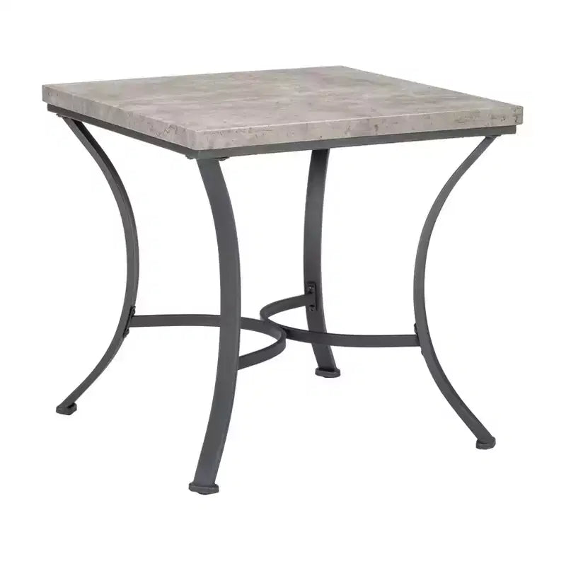 Talley, ensemble de 3 tables basses et tables d'appoint avec plateau en métal et faux béton, finition charbon – Powell : Ensemble de meubles de salon industriel
