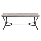 Talley, ensemble de 3 tables basses et tables d'appoint avec plateau en métal et faux béton, finition charbon – Powell : Ensemble de meubles de salon industriel