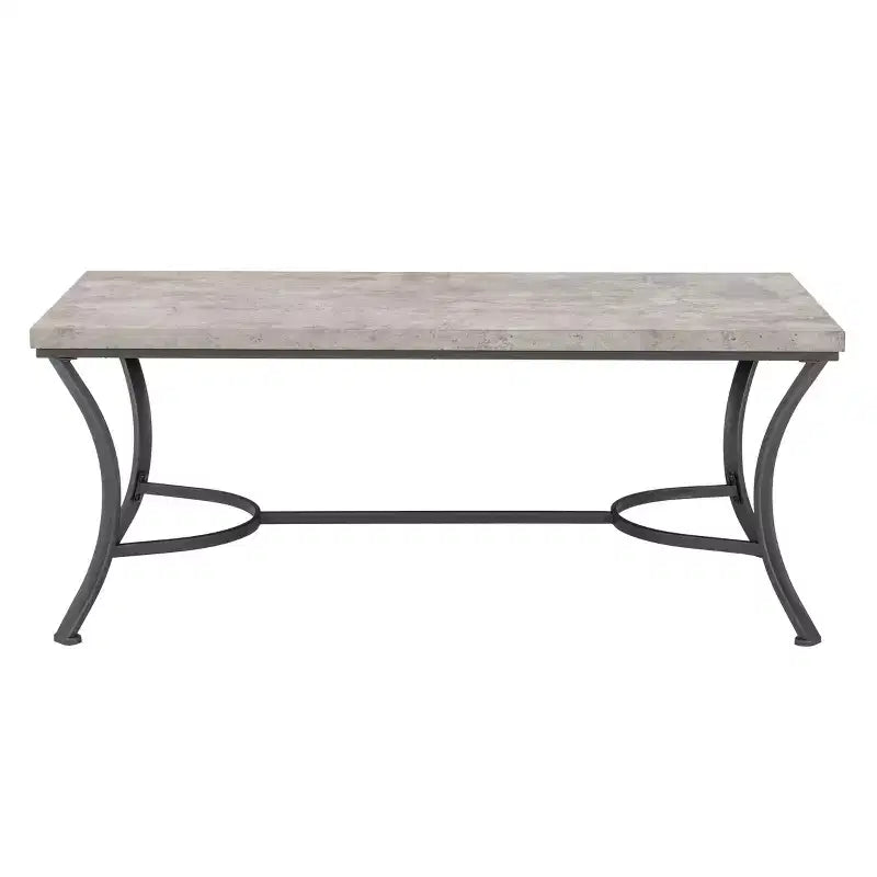 Talley, ensemble de 3 tables basses et tables d'appoint avec plateau en métal et faux béton, finition charbon – Powell : Ensemble de meubles de salon industriel