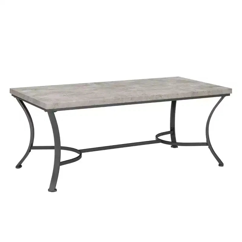 Talley, ensemble de 3 tables basses et tables d'appoint avec plateau en métal et faux béton, finition charbon – Powell : Ensemble de meubles de salon industriel