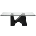 HOMES: Inside + Out Table Basse Rectangulaire Moderne Riverpoint Transparent/Noir : Structure en acier, plateau en verre trempé, bords biseautés