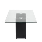 HOMES: Inside + Out Table Basse Rectangulaire Moderne Riverpoint Transparent/Noir : Structure en acier, plateau en verre trempé, bords biseautés