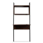 Étagère de présentation Fariat en bois de noyer et métal avec bureau marron/noir - Baxton Studio