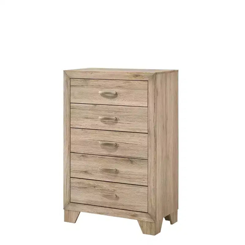 Commode de rangement décorative Miquell 32" Naturelle - Acme Furniture : Bois composite, 5 tiroirs, hauteur 44"