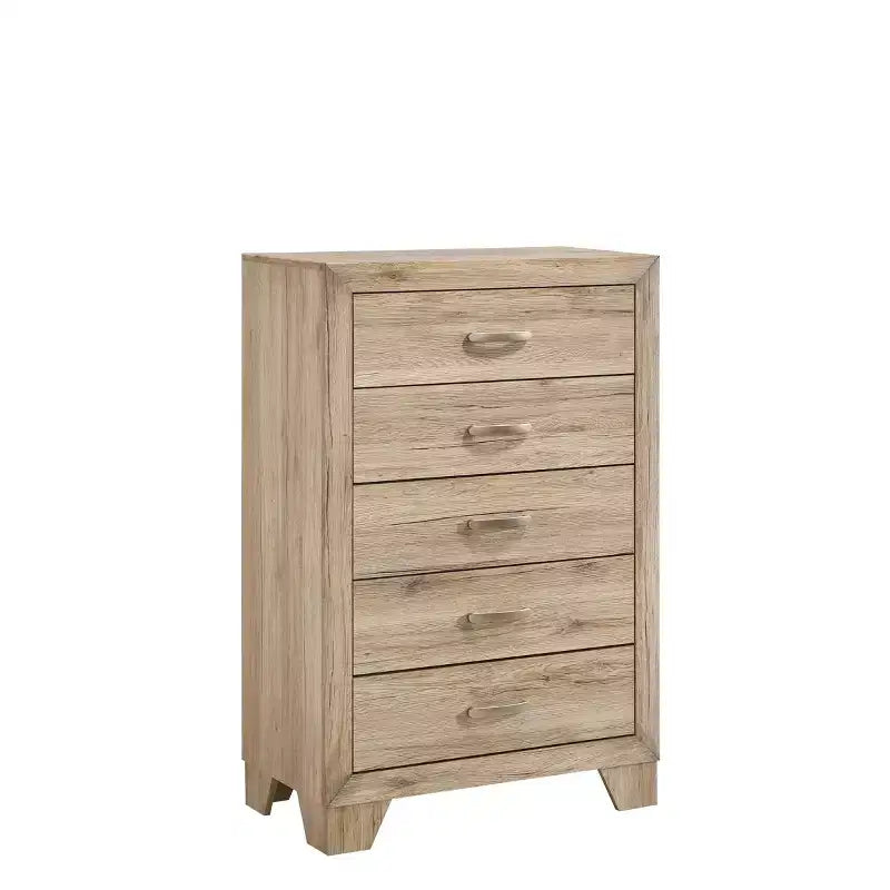 Commode de rangement décorative Miquell 32" Naturelle - Acme Furniture : Bois composite, 5 tiroirs, hauteur 44"