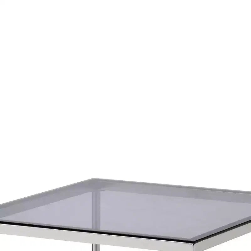 Table d'appoint en verre Adelrik Acme Furniture avec finition chromée