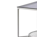 Table d'appoint en verre Adelrik Acme Furniture avec finition chromée
