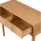 Nathan James Lot de 2 consoles cannelées en bois style bohème marron