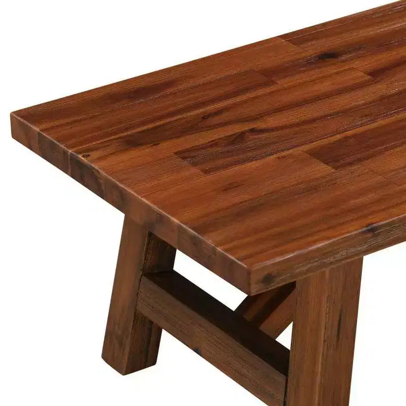 Table d'appoint pour plante Rasmus en bois d'acacia, finition brossée couleur châtaigne - Boraam : Mid-Century Modern, utilisation en intérieur uniquement