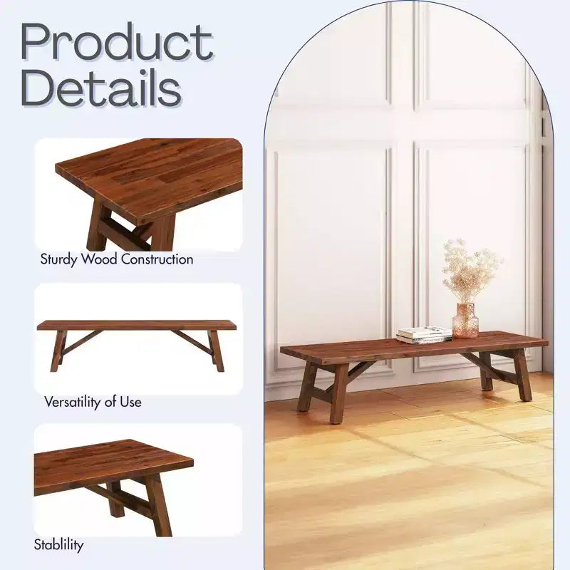 Table d'appoint pour plante Rasmus en bois d'acacia, finition brossée couleur châtaigne - Boraam : Mid-Century Modern, utilisation en intérieur uniquement