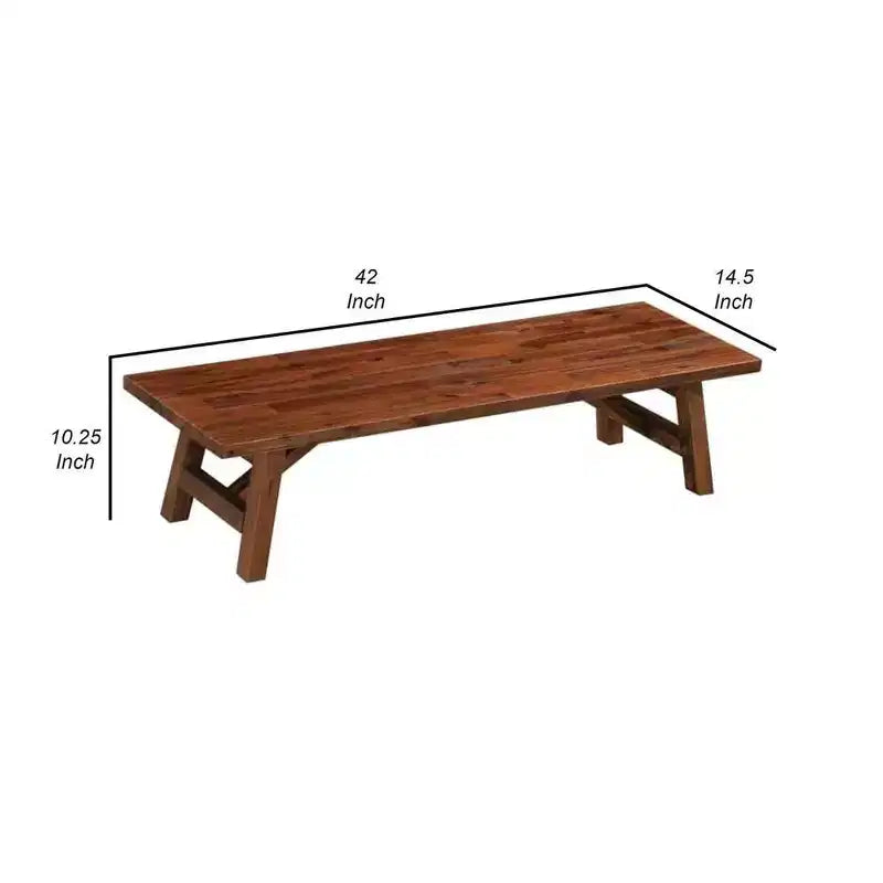 Table d'appoint pour plante Rasmus en bois d'acacia, finition brossée couleur châtaigne - Boraam : Mid-Century Modern, utilisation en intérieur uniquement